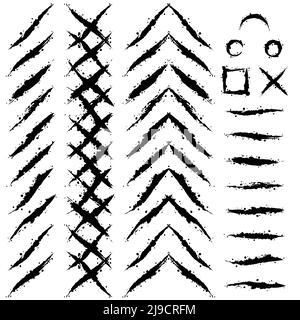 Set di spazzole per macchie di inchiostro grunge Illustrazione Vettoriale