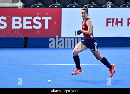 Stratford, Regno Unito. 22nd maggio 2022. Inghilterra V China Womens FIH Pro League. Centro di hockey Lee Valley. Stratford. Fiona crackles (Inghilterra) durante l'Inghilterra V China Womens FIH Pro League hockey match. Credit: Sport in immagini/Alamy Live News Foto Stock