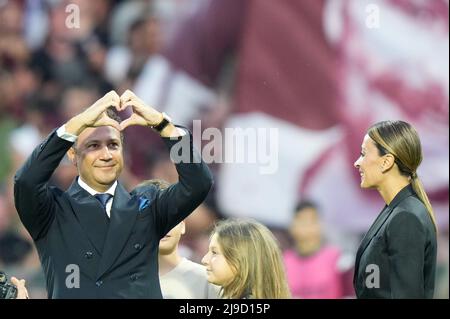 Salerno, Italia. 22nd maggio 2022. Danilo Iervolino presidente di Salernitana durante la Serie A match tra US Salernitana 1919 e Udinese allo Stadio Arechi di Salerno, Italia, il 22 maggio 2022. Credit: Giuseppe Maffia/Alamy Live News Foto Stock