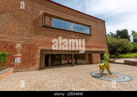 Ingresso alla distilleria Glenkinchie, Pencaitland, East Lothian, Scozia, Regno Unito Foto Stock