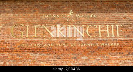 Cartello della distilleria Glenkinchie, Pencaitland, East Lothian, Scozia, Regno Unito Foto Stock