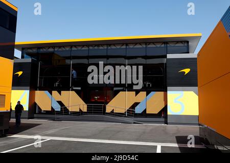 McLaren F1 Team, Ambiance ospitalità motorhome durante la Formula 1 Pirelli Grand Premio de Espana 2022, 6th round del FIA Formula uno World Championship 2022, sul circuito di Barcellona-Catalunya, dal 20 al 22 maggio 2022 a Montmelo, Spagna - Foto DPPI Foto Stock