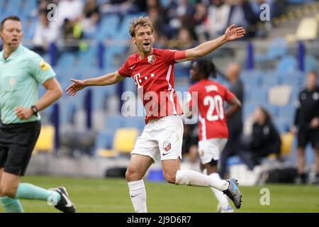 ARNHEM - (lr) Willem Janssen del FC Utrecht durante la partita olandese dei play-off di Eredisie tra Vitesse e il FC Utrecht al Gelredome il 22 maggio 2022 ad Arnhem, Paesi Bassi. ANP ROY LAZET Foto Stock