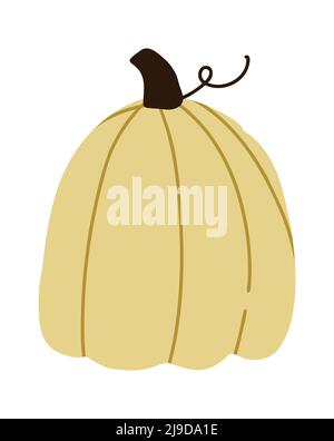 Raccolta autunnale. Zucca illustrazione accogliente. Stampa flat vettoriale di ringraziamento Illustrazione Vettoriale