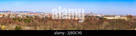 Paesaggio urbano di Vienna, panorama sulla bella primavera soleggiata, Austria Foto Stock