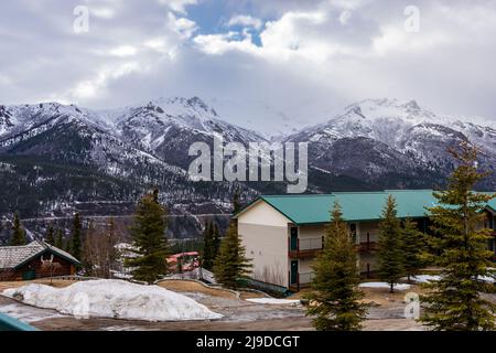 Vista dal Grande Denali Lodge in Alaska Foto Stock