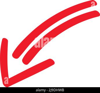 serie di frecce disegnate a mano. Uno schizzo di frecce diverse. Linee doppie Illustrazione Vettoriale