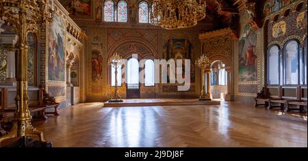 Particolare della Sala dei Cantanti, Castello di Neuschwanstein, Baviera, Germania Foto Stock