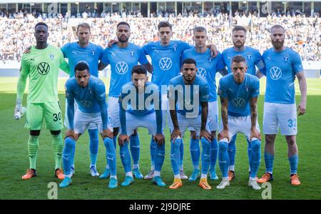 Malmoe, Svezia. 22nd maggio 2022. Lo start-11 di Malmoe FF visto prima della partita Allsvenskan tra Malmoe FF e BK Hacken a Eleda Stadion a Malmoe. (Photo Credit: Gonzales Photo/Alamy Live News Foto Stock