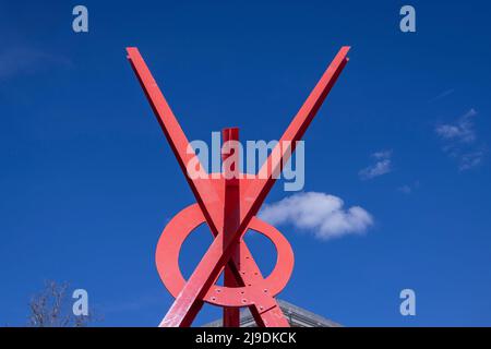 Orion, 2006, acciaio verniciato, di Mark di Suvero, Ann Arbor, Michigan, USA Foto Stock