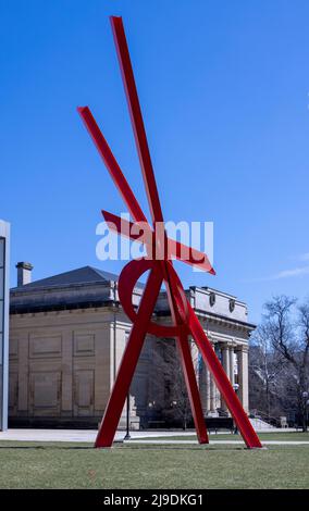 Orion, 2006, acciaio verniciato, di Mark di Suvero, Ann Arbor, Michigan, USA Foto Stock