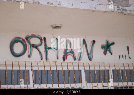 Graffiti sulla vecchia Muraglia Foto Stock