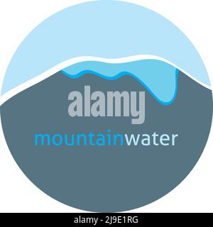 Modello di logo per acqua potabile naturale o minerale. Vettore Illustrazione Vettoriale