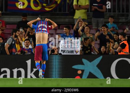 Barcellona, Spagna. 22nd maggio 2022. FC BARCELONA / VILLAREAL CF Barcelona, Spagna. 22 maggio 2022. Durante la partita spagnola la Liga tra FC Barcelona e Villareal CF allo stadio Camp Nou. Credit: Rosdemora/Alamy Live News Foto Stock