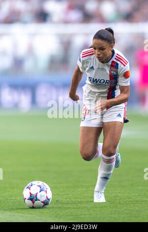 Delphine Cascarino (Olympique Lyonnais) Durante la partita UEFA 'Women s Champions League 2021 2022' tra Barcelona Women 1-3 Lyon Women allo Stadio Allianz il 21 maggio 2022 a Torino, Italia. (Foto di Maurizio Borsari/AFLO) Foto Stock