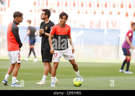 Pamplona, Spagna. 22nd maggio 2022. Takefusa Kubo (Mallorca) Football/Soccer : la Liga Santander in spagnolo si discosta tra CA Osasuna 0-2 RCD Mallorca all'Estadio El Sadar di Pamplona, Spagna . Credit: Mutsu Kawamori/AFLO/Alamy Live News Foto Stock