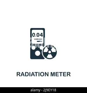 Icona del misuratore di radiazioni. Icona di misurazione semplice monocromatica per modelli, web design e infografiche Illustrazione Vettoriale