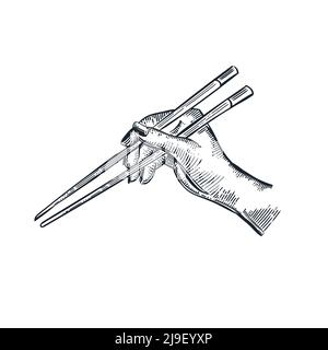 Dima per bacchette in legno con lavorazione a mano immagine vettoriale isolata su sfondo bianco Illustrazione Vettoriale