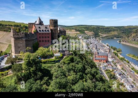 Castello di Schönburg, Schönburg, Valle del Reno, Germania Foto Stock