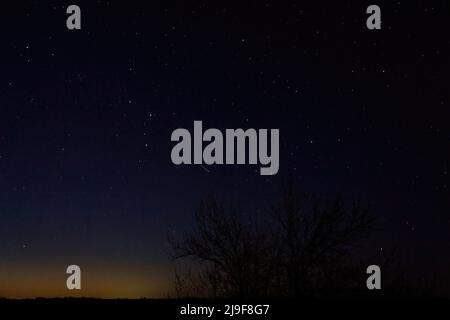 Cielo stellato. Panorama blu notte cielo via lattiginosa e stella su sfondo scuro. Foto Stock