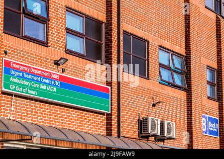 Epsom Surrey, Londra UK, maggio 22 2022, Epsom General Hospital NHS Trust Foto Stock