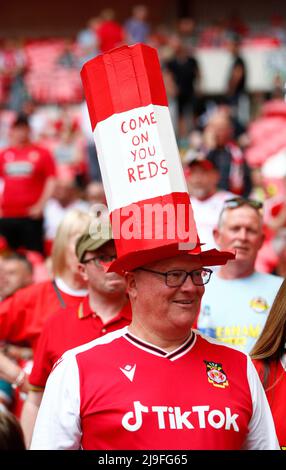 LONDRA, INGHILTERRA - MAGGIO 22: Durante la finale Buildbase fa Trophy 2021/2022 tra Bromley e Wrexham al Wembley Stadium , Londra, UK 22nd Maggio 2022 Foto Stock