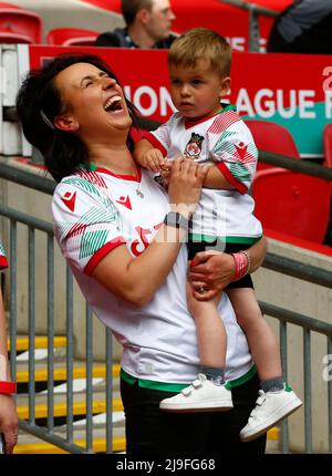 LONDRA, INGHILTERRA - MAGGIO 22: Durante la finale Buildbase fa Trophy 2021/2022 tra Bromley e Wrexham al Wembley Stadium , Londra, UK 22nd Maggio 2022 Foto Stock