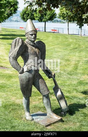 Figura clown al Seedamm di Rapperswil, Canton San Gallo, Svizzera Foto Stock