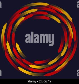 Astratto sfondo scuro con frecce che ruotano e creano forma circolare del disco Illustrazione Vettoriale