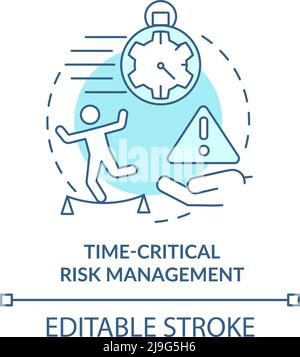 Icona di concetto turchese per la gestione dei rischi in base al tempo Illustrazione Vettoriale