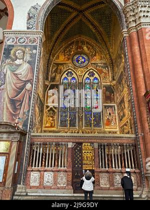 Bologna, Italia. La Cappella dei Magi all'interno della famosa Chiesa di S. Petronio. Foto Stock