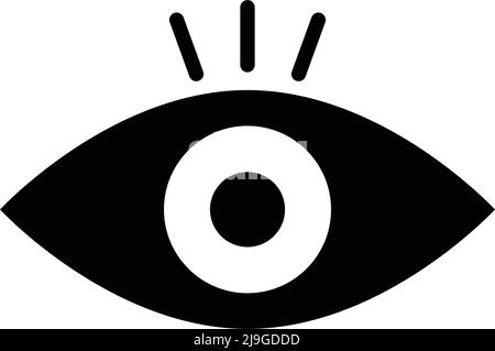 Un'icona occhio per esprimere consapevolezza e sorpresa. Vettore modificabile. Illustrazione Vettoriale