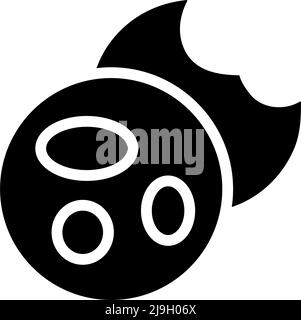 Icona cookie glyph nero Illustrazione Vettoriale