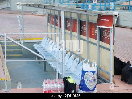 Tel Aviv, Israele. 23rd maggio 2022. Banco di Danimarca durante la partita di calcio UEFA Under 17 European Championship 2022 tra Portogallo e Danimarca al Ramat-Gan-Stadium di Tel Aviv, Israele. Alan Shiver/SPP Credit: SPP Sport Press Photo. /Alamy Live News Foto Stock