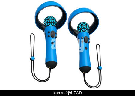 Controller di realtà virtuale per il gaming online e cloud in bianco sfondo Foto Stock