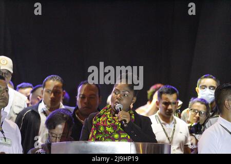 Bogota, Colombia il 22 maggio 2022. Vice-candidato presidenziale Francia Marquez durante la campagna di chiusura del rally del candidato presidenziale di sinistra per l'alleanza politica 'Patto Historico' Gustavo Petro, a Bogota, Colombia, il 22 maggio 2022. Foto di: Juan Angel/Long Visual Press Foto Stock