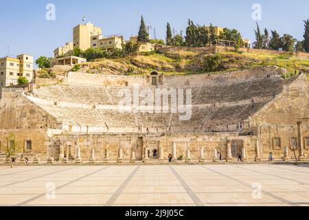L'Anfiteatro Romano di nAmman Foto Stock