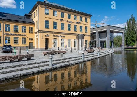 Sala concerti e congressi Louis de Geer nel vecchio paesaggio industriale di Norrköping, Svezia. Norrköping è una storica città industriale. Foto Stock