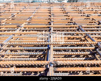 materiali da costruzione utilizzati nella costruzione monolitica, nonché nella produzione di blocchi di cemento armato per la costruzione, fuoco selettivo Foto Stock