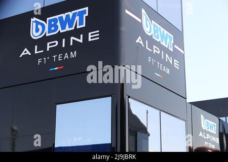 Barcellona, Spagna. 22nd maggio 2022. BWT Alpine F1 Team LOGO durante LA FORMULA 1 PIRELLI GRAN PREMIO DE EspaÃ&#X91;A 2022 Race, Campionato di Formula 1 a Barcellona, Spagna, maggio 22 2022 credito: Independent Photo Agency/Alamy Live News Foto Stock