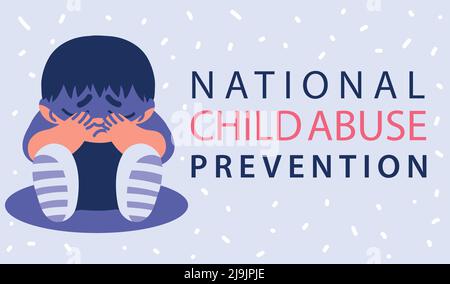 mese nazionale di prevenzione dell'abuso di minori Illustrazione Vettoriale