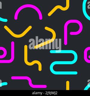 Motivo senza cuciture con forme geometriche di memphis Illustrazione Vettoriale