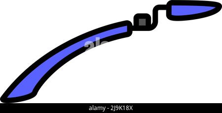 Icona Bike Fender. Contorno grassetto modificabile con disegno riempimento colore. Illustrazione vettoriale. Illustrazione Vettoriale