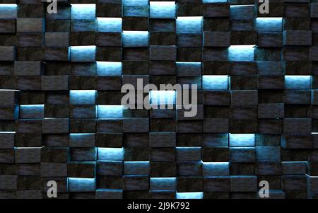 Blocchi di calcestruzzo struttura sfondo wall.3D Illustration.Abstract cemento design. Foto Stock