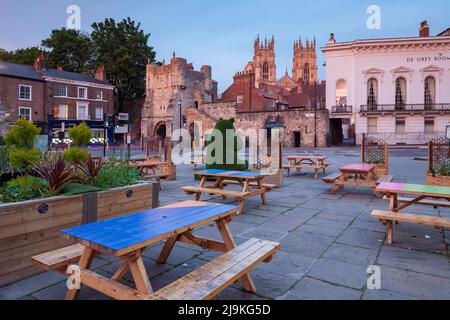 Tramonto nel centro di York, Inghilterra. Foto Stock