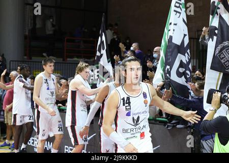 Bruno Mascolo (# 14 playmaker Derthona) durante Derthona basket vs Treviso Championschip Serie A1 2021-2022 LBA Foto Stock