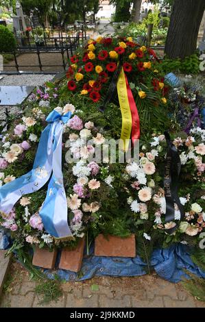 Rosice, Repubblica Ceca. 24th maggio 2022. Ultimo saluto a Meda Mladkova, storico dell'arte, collezionista e patrono della Repubblica Ceca, a Rosice, 24 maggio 2022. Credit: Igor Zehl/CTK Photo/Alamy Live News Foto Stock