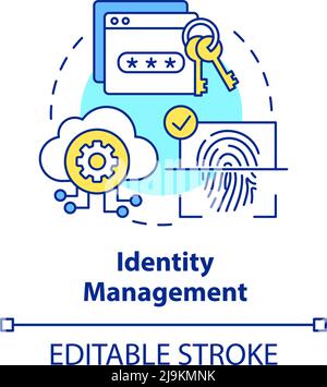Icona del concetto di gestione delle identità Illustrazione Vettoriale