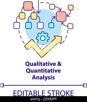 Icona del concetto di analisi qualitativa e quantitativa Illustrazione Vettoriale