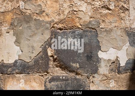 Vecchio muro di pietra trama, vintage parete sfondo Foto Stock